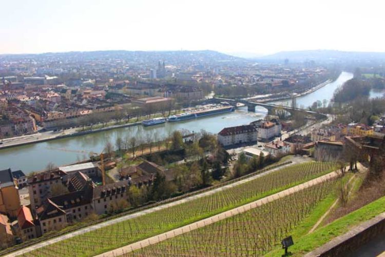 View from Marienberg Fortress. The Main River runs through Wurzburg