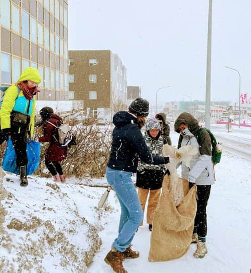 Iceland SEEDS volunteers on a cleanup project