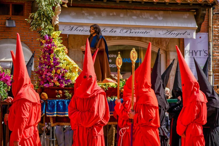 Perpignan France Men in the Sanch, dressed in red