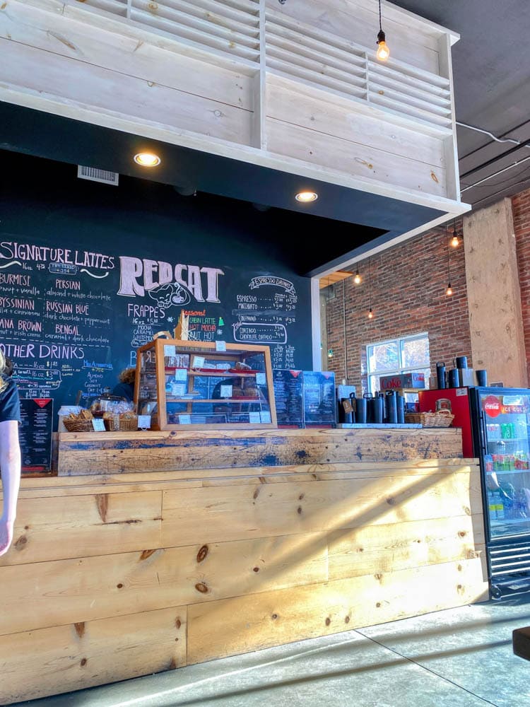 The Red Cat Cafe by Railroad Park.