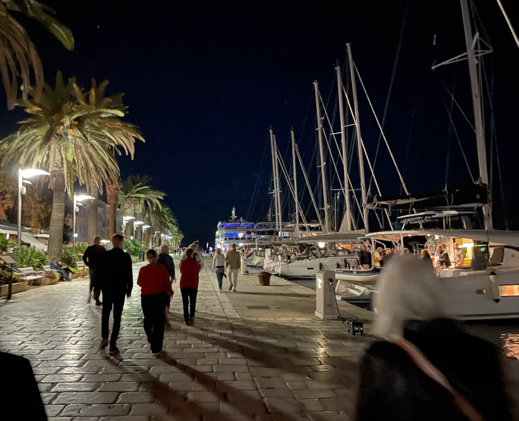 Croatian Islands Hvar waterfront in the evening