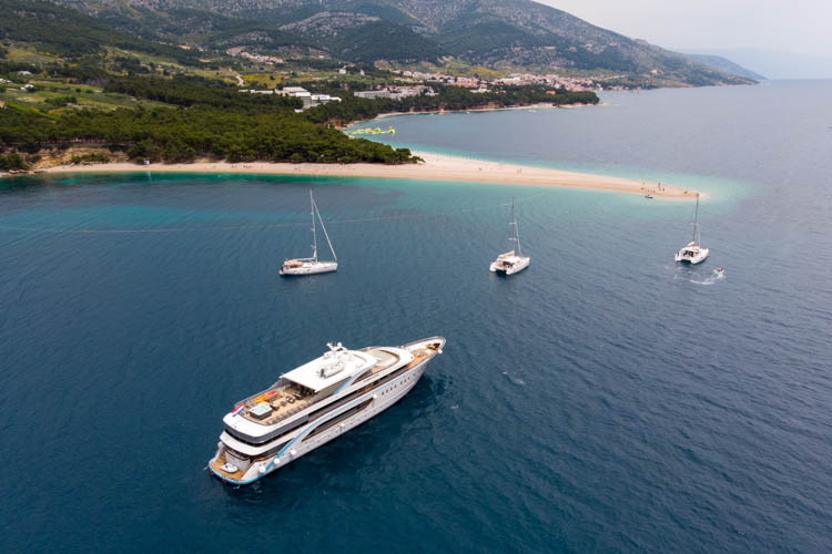 Croatian Islands aerial view of Freedom Yacht Photo by Goolets
