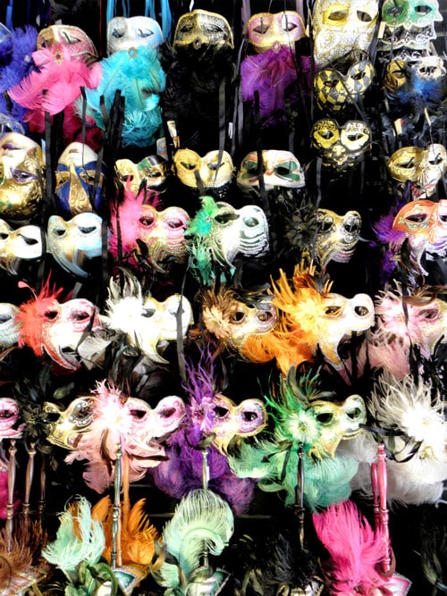 Masks are a constant reminder of Mardi Gras in New Orleans. Photo by Victor Block