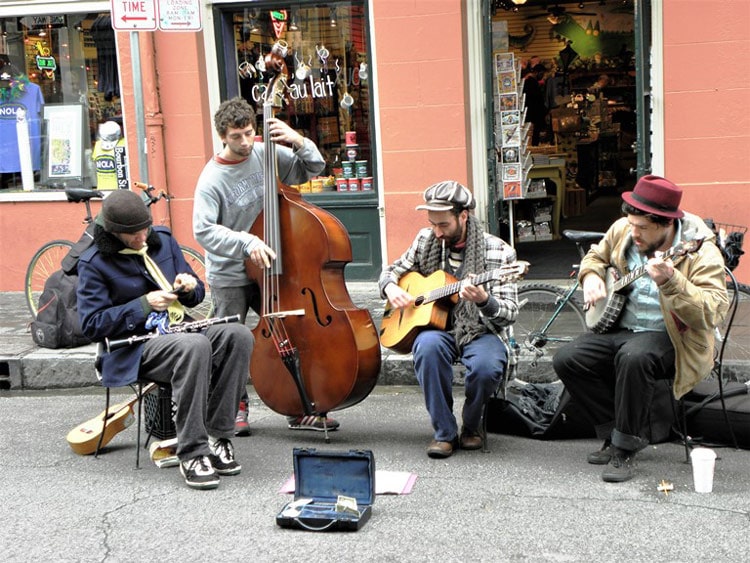 Street musicians add to the musical magic available throughout New Orleans. Photo by Victor Block