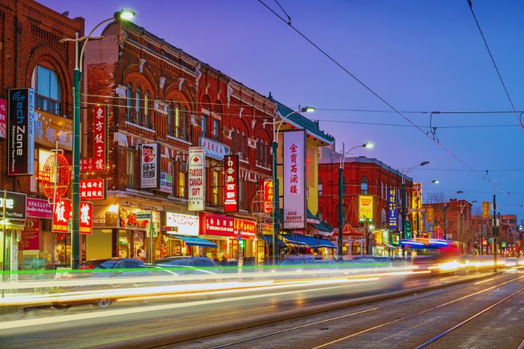 Neon and color of Toronto's Chinatown