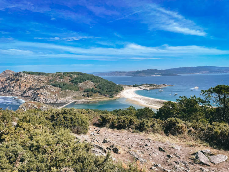 Cies Islands aerial view