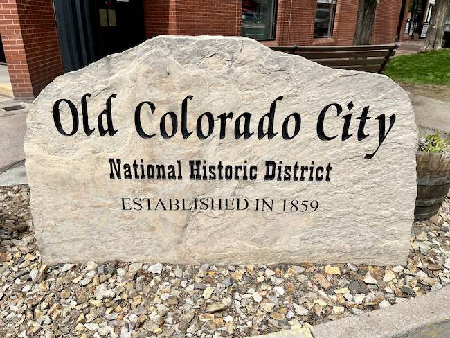 Historic marker at the beginning of this neighborhood in the Pikes Peak Region. Photo by Claudia Carbone