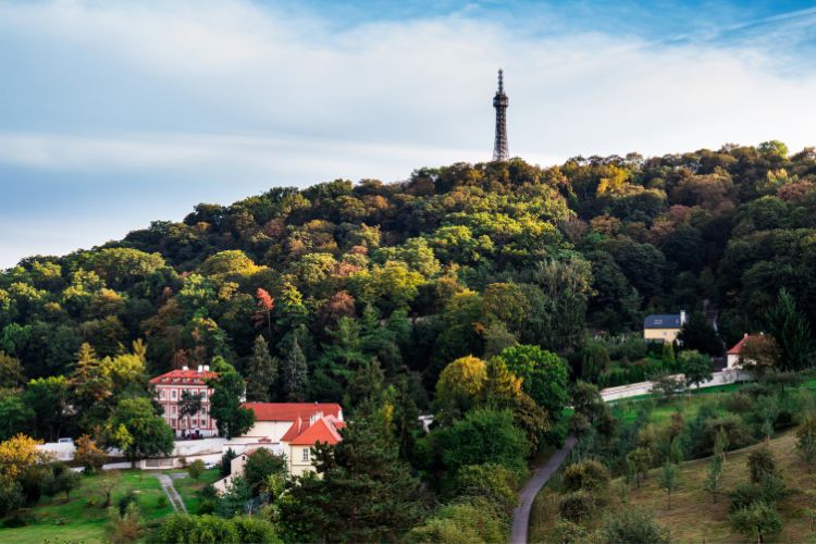 Petrin Park and lookout tower in Prague
