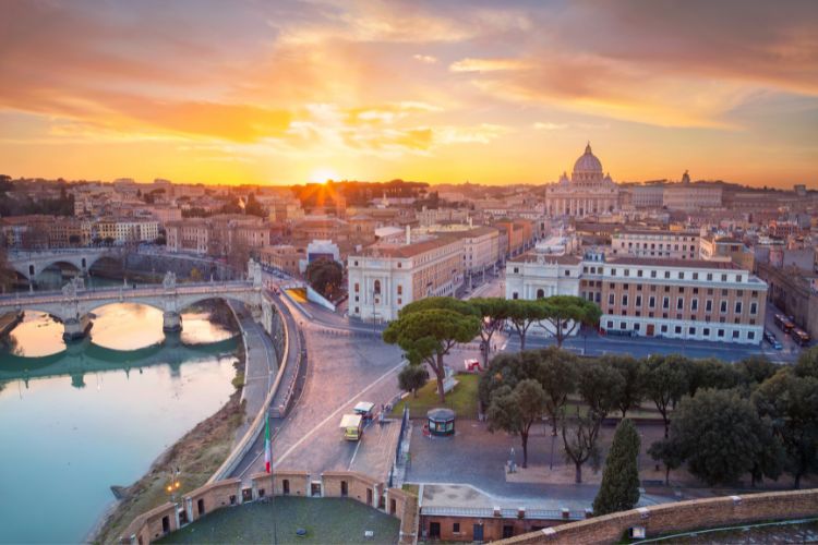 Sunset in Rome, Italy