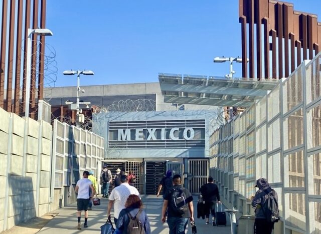 Walking into Tijuana south of San Diego