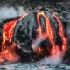 Kilauea volcano lava flows into the ocean. Photograph by Hawai’i VCB