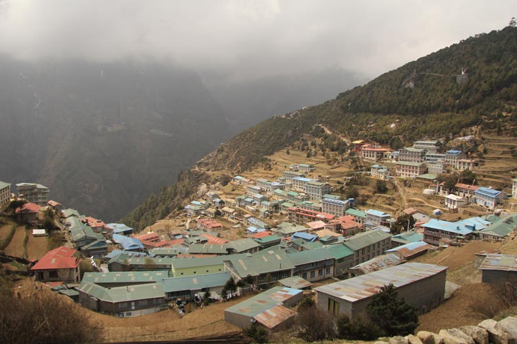 This mountain town is the Sherpa capital of the Himalayas in Sagarmatha National Park, Nepal.