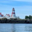 Lighthouse in the Bay of Fundy in New Brunswick, Canada.