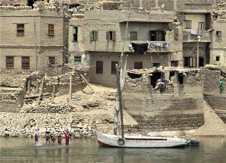 A typical village along the Nile River in Egypt. Photo by Victor Block