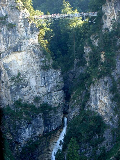 a view of Marien Bridge, taken from within Neuschwanstein Castle