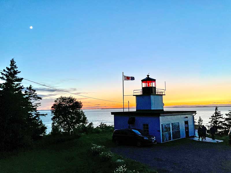 Sunset at Long Eddy Lighthouse on Grand Manan Island in New Brunswick. Photo by Janna Graber