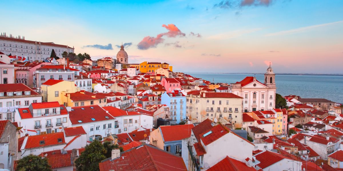 Alfama Lisbon Poster Foto Aerial Drone View Over Alfama District 
