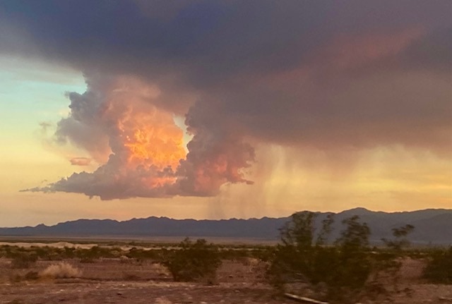 Stormy skies outside Desert Center, California
