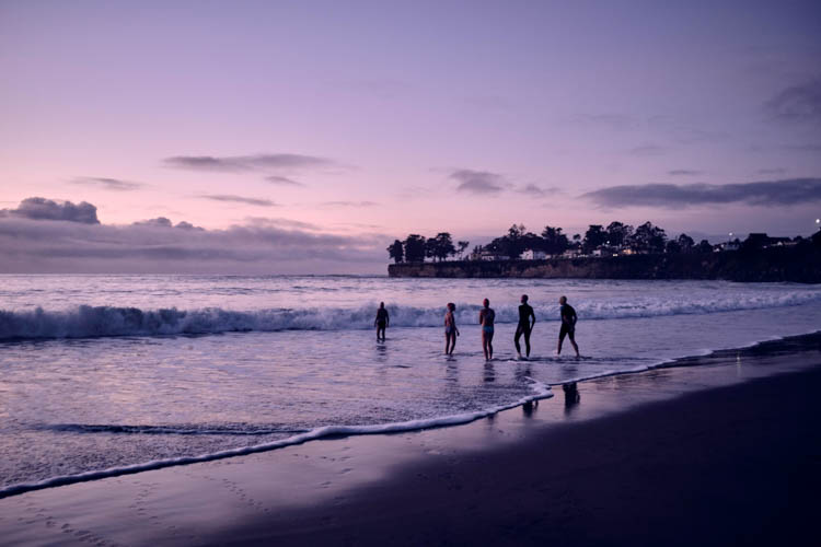 Dusk at a California beach.