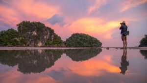 Photographer shooting a sunset in Thailand