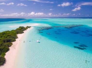Aerial view of Maldives. Photo by David Mark, Pixabay