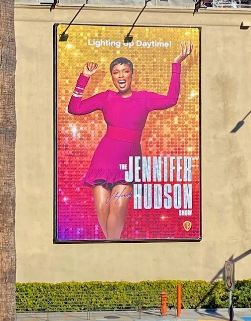 Outside Jennifer Hudson’s studio at Warner Brothers