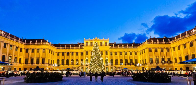 The Christmas market at Schönbrunn Palace in Vienna, Austria. Photo by iStock