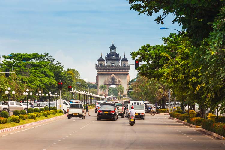 Victory Gate Patuxai, Vientiane, Laos, Southeast Asia.