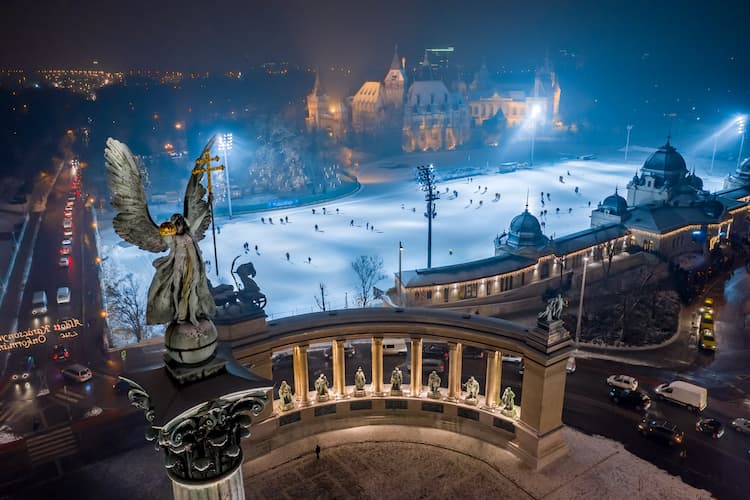 Budapest City Park Ice Rink. Photo courtesy of Visit Hungary