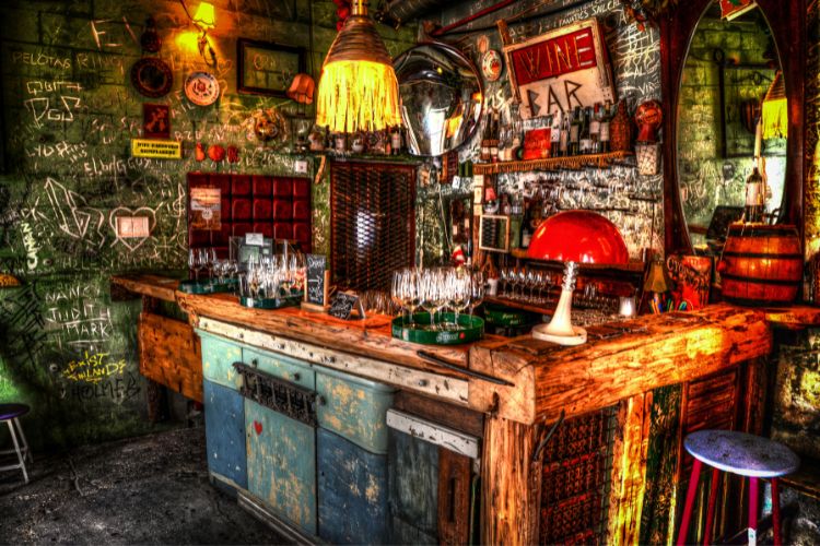 Eclectic decor in one of Budapest's Ruin Bars