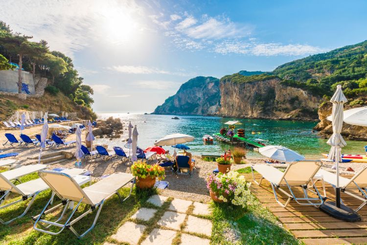 Beach in Corfu Greece