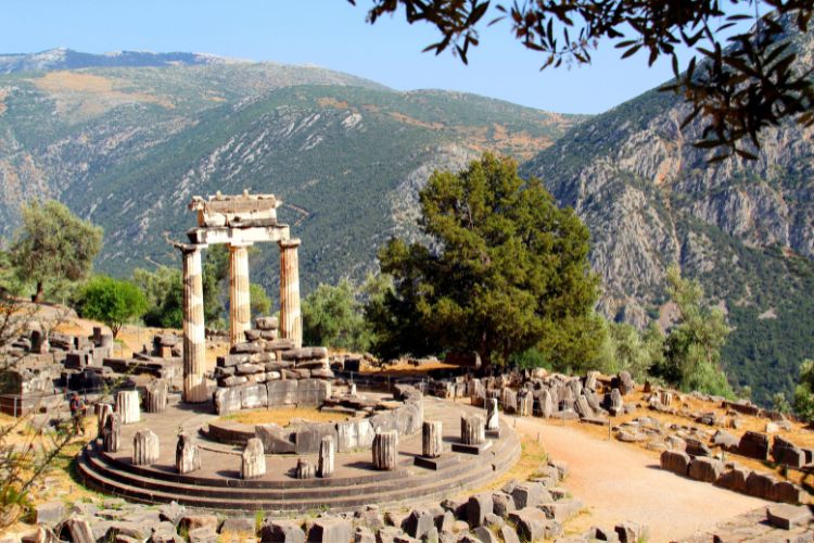 The ancient Temple of Delphi