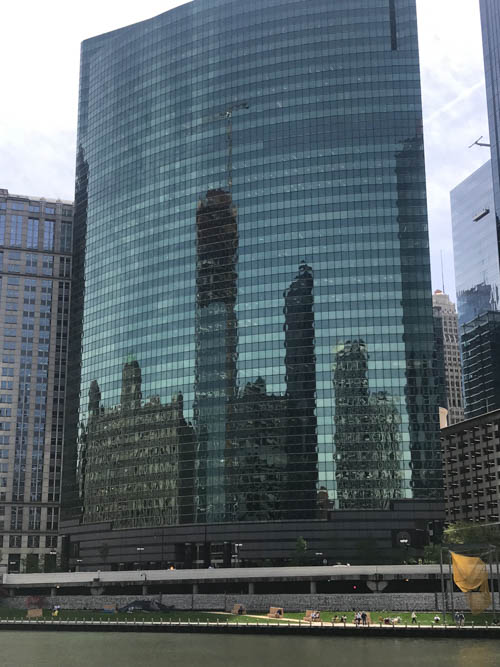 Reflective image of Chicago architecture
