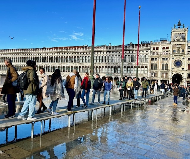 Venice’s Alta Acqua high water in Piazza San Marco