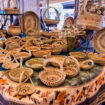 A display of Gullah baskets in the Charleston City Market. Formerly known as the slaves' market.