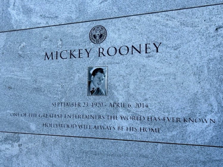Mickey Rooney's headstone