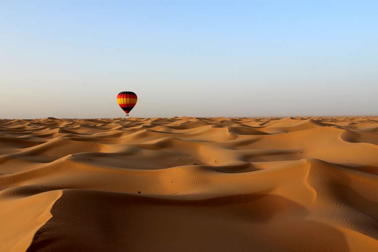 Romantic Getaways Hot Air Balloon over the desert