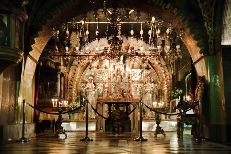 Golgotha (station 11) in the Church of the Holy Sepulchre