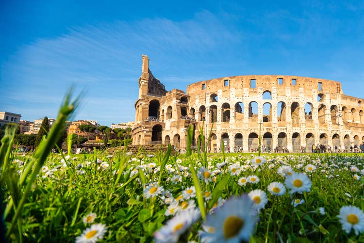 Colosseum in Rome in a sunny spring