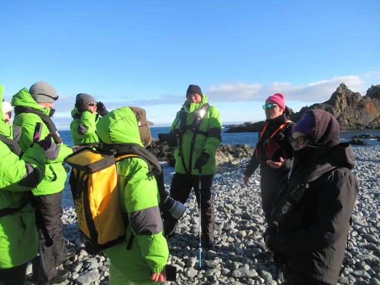 Orientation on Robert Point, South Shetland Islands