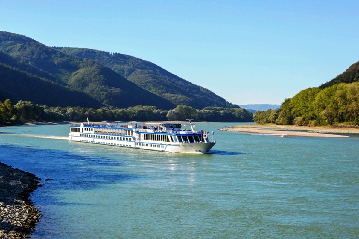 Grand Circle Tours's M/S River Adagio sailing across the Danube River. Photo Courtesy of Grand Circle Tours