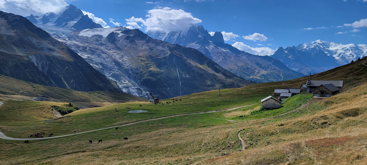 Hiking along the Mont Blanc massif on fresh legs, day one.