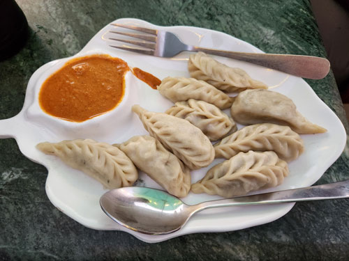 Steamed momo from the Himlayan Cafe.