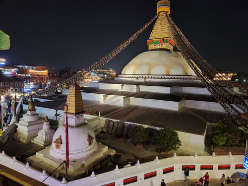 Boudha Stupa after dark.