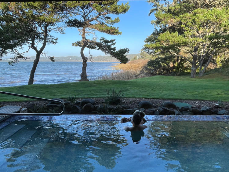 Oregon Coast getaway: Outdoor hot tub at The Spa