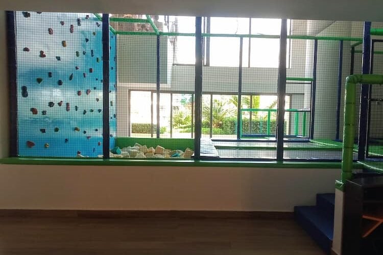 Sensira Resort and Spa has many amenities for kids like this foam pit and climbing wall. Photo by Sandy Page
