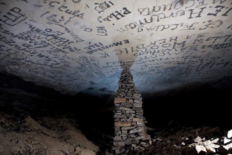 Historic signatures line the ceiling