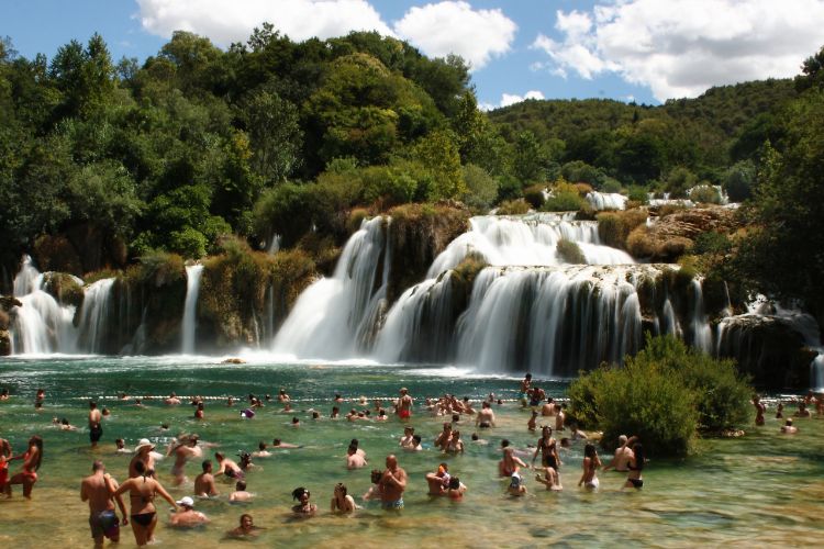 Swimmers at Krka National Park