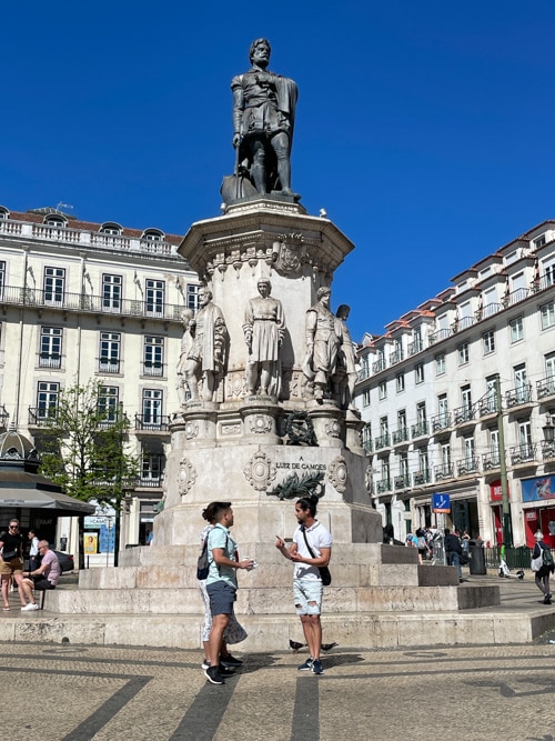 One of many squares with monuments in Lisbon