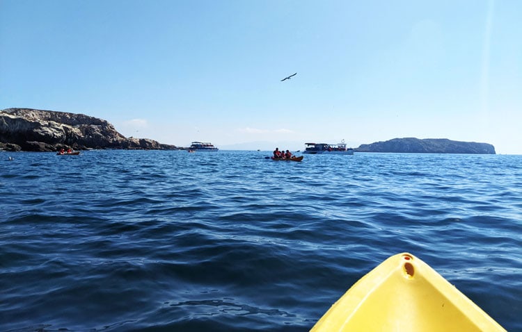 The Islas Marietas consists of two uninhabited islands —Long Island (left) and Round Island off the coast of Punta Mita